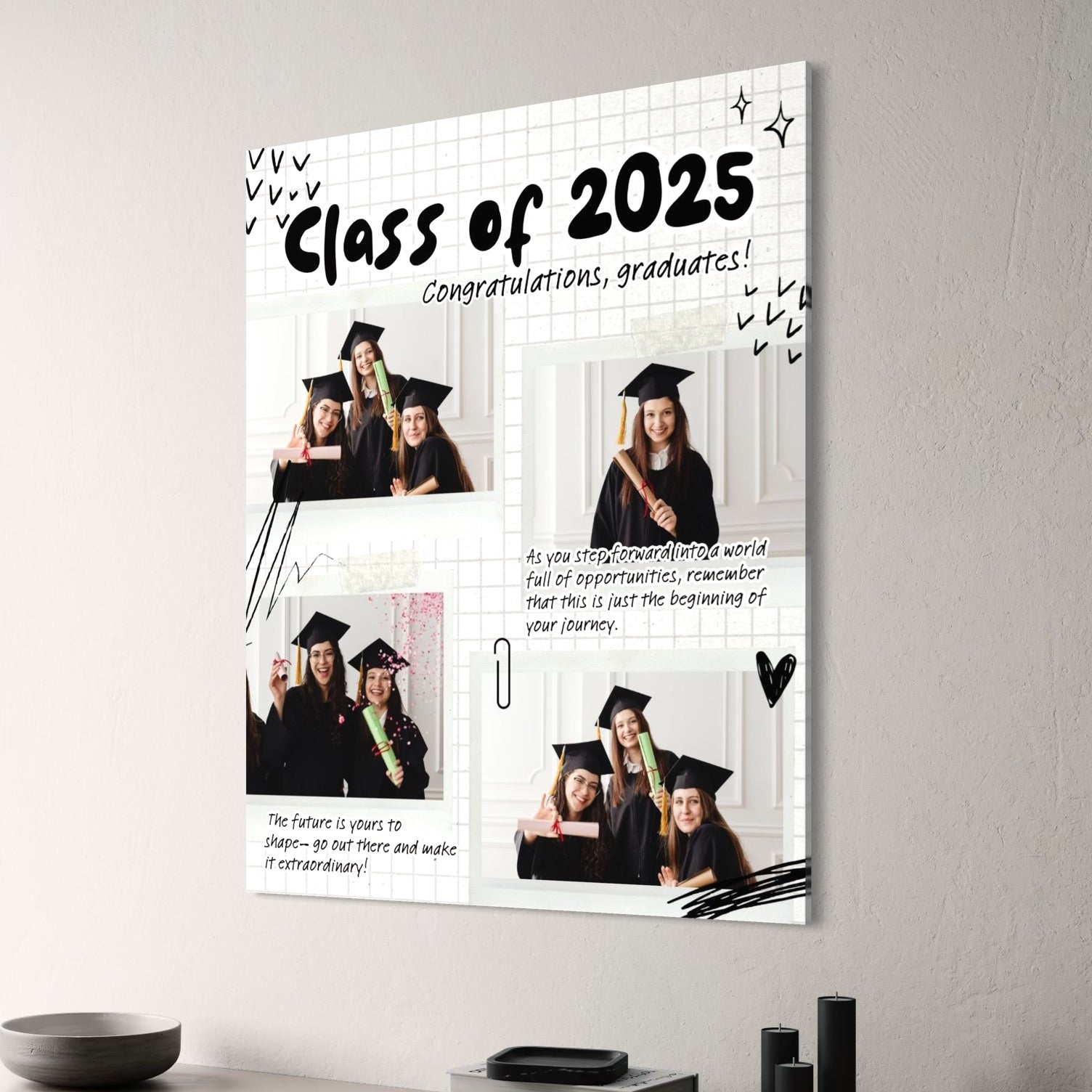Tablou canvas cu absolvente si text, tablou canvas pentru perete